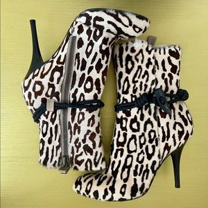 Sergio Rossi Pony/Kid Leopard Leather boots. Size  39 1/2